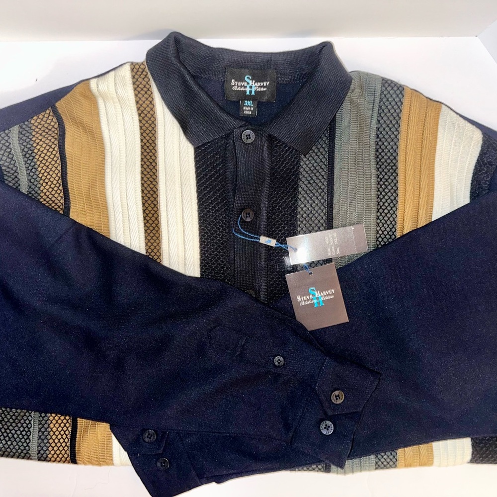 Steve Harvey Striped Button-Up Shirt